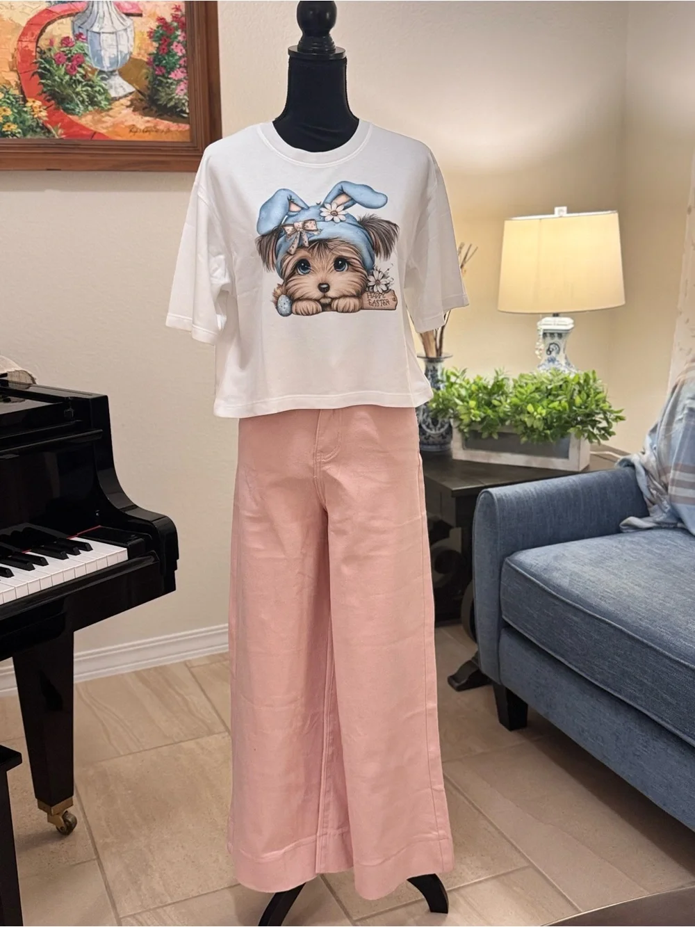Cute Puppy Graphic Cotton Tee